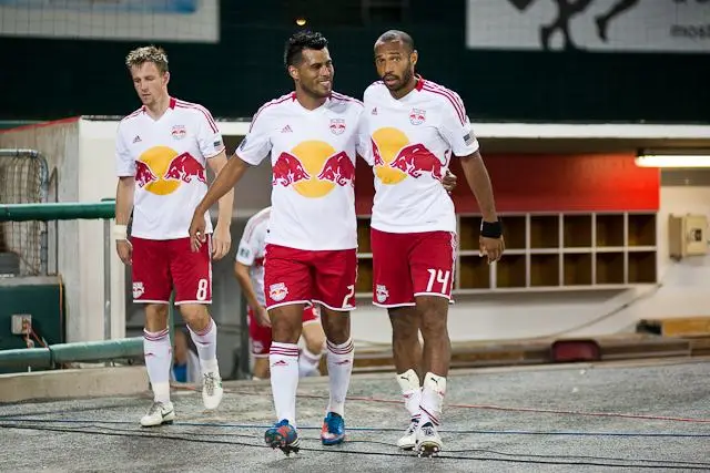 Red Bulls teammates Thierry Henry